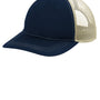 Port Authority Mens Snapback Trucker Hat - True Navy Blue/Tan