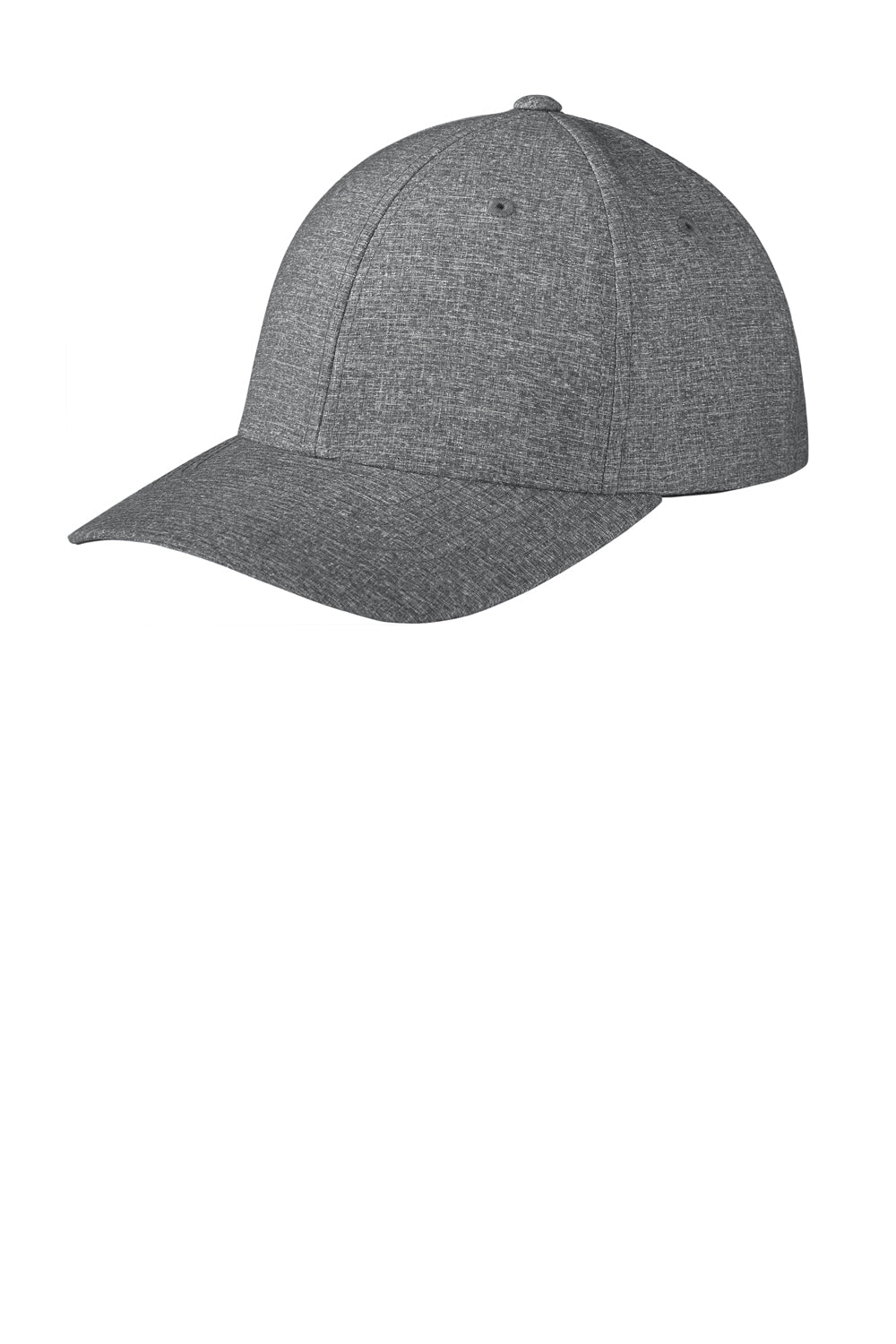 Port Authority C301 Performance Flexfit Snapback Hat Heather Grey Front
