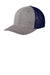 Port Authority C302 Melange Mesh Back Flexfit Trucker Hat True Navy Blue/Heather Grey Front