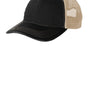 Port Authority Mens Distressed Mesh Back Adjustable Hat - Black/Khaki