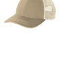 Port Authority Mens Distressed Mesh Back Adjustable Hat - Khaki/Stone