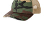 Port Authority Mens Distressed Mesh Back Adjustable Hat - Military Camo/Khaki