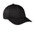 Port Authority C801 Fine Twill Snapback Hat Black Front