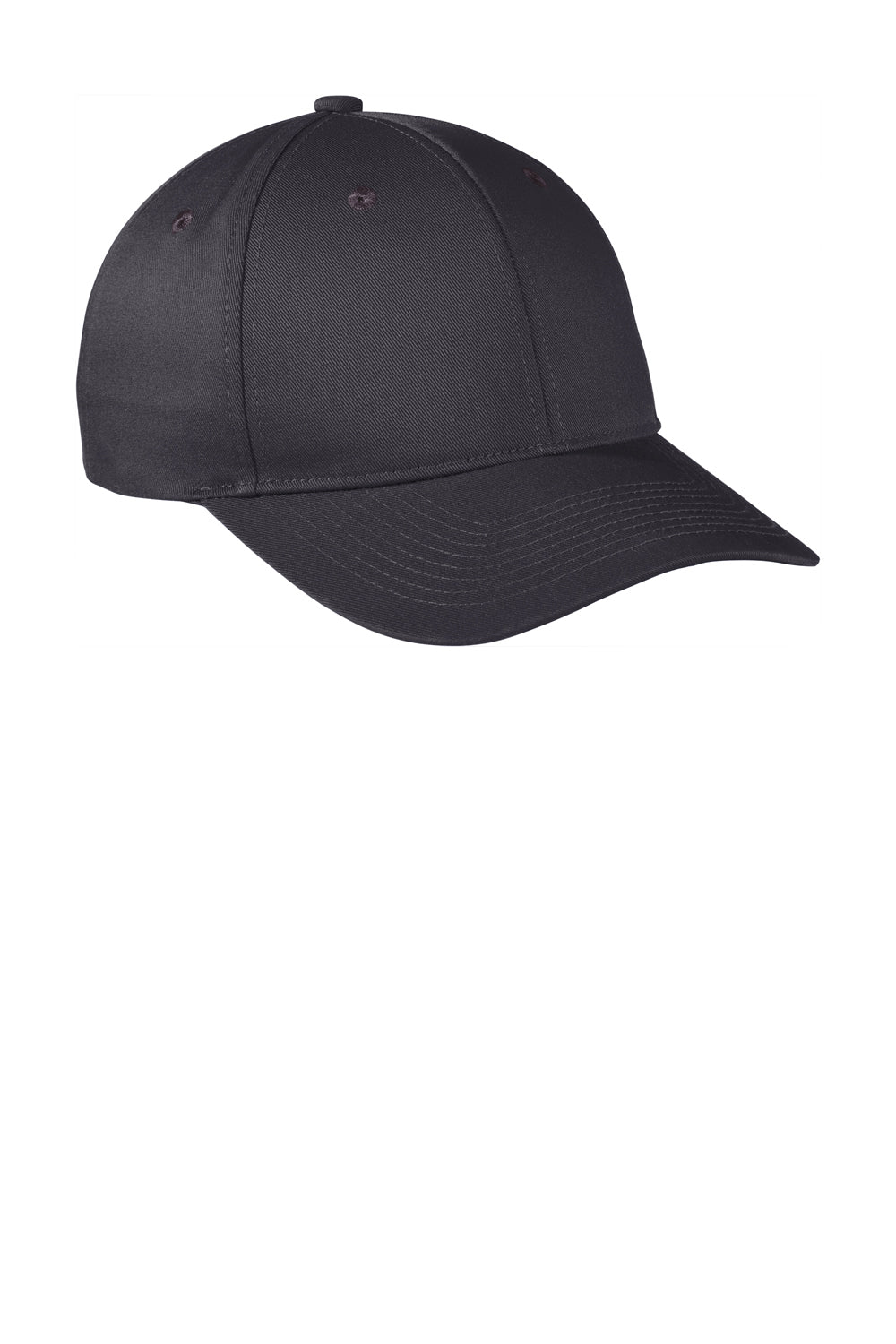 Port Authority C801 Fine Twill Snapback Hat Graphite Grey Front