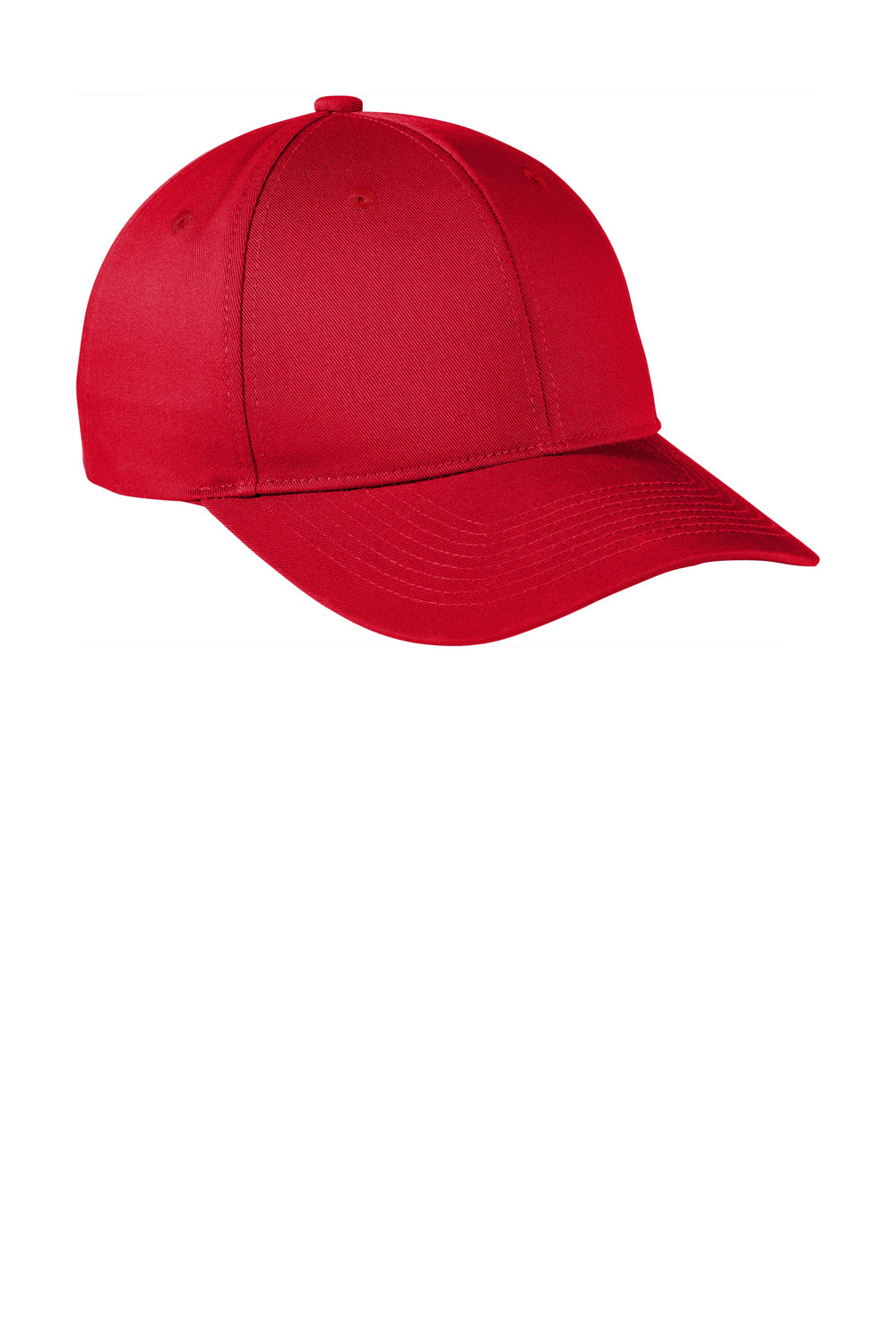 Port Authority C801 Fine Twill Snapback Hat Red Front