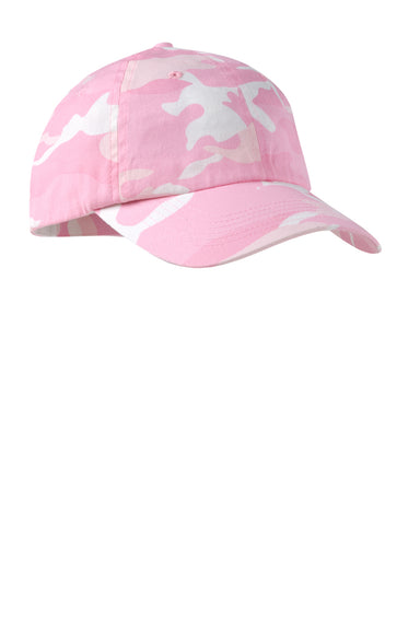 Port Authority C851 Mens Camouflage Hat Pink Camo Front