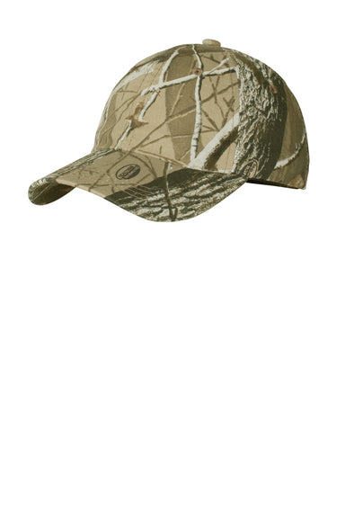 Port Authority C871 Mens Pro Camouflage Garment Washed Adjustable Hat Realtree Hardwoods Front