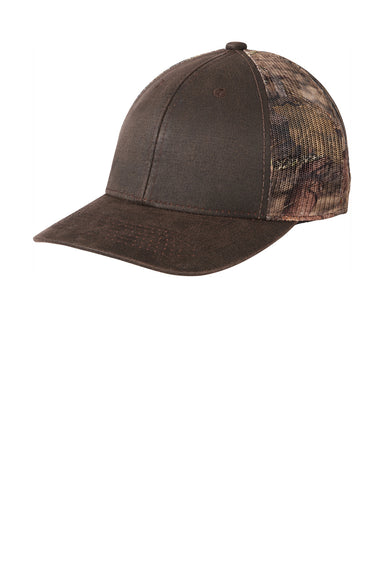 Port Authority C891 Pigment Print Camouflage Mesh Back Hat Mossy Oak Break Up Country/Brown Front