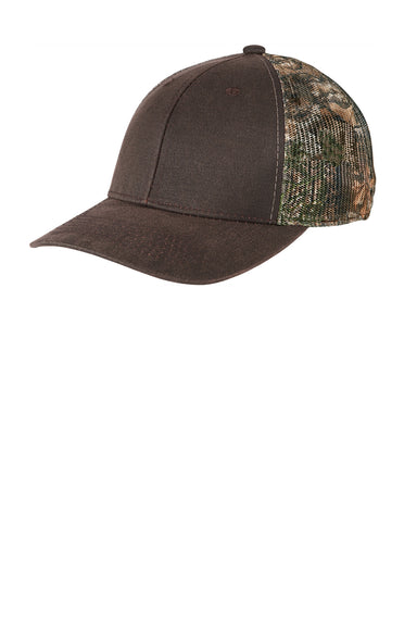 Port Authority C891 Pigment Print Camouflage Mesh Back Hat Realtree Edge Camo/Brown Front