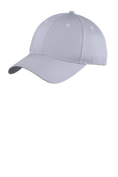 Port & Company C914 Unstructured Twill Hat Silver Grey Front