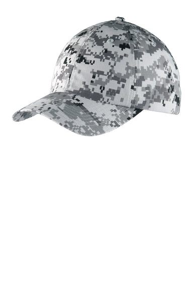 Port Authority C925 Mens Digital Ripstop Camouflage Hat Grey Camo Front
