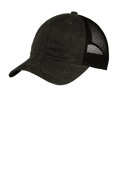 Port Authority C927 Pigment Print Mesh Back Hat Black Front