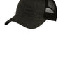 Port Authority Mens Pigment Print Mesh Back Adjustable Hat - Black