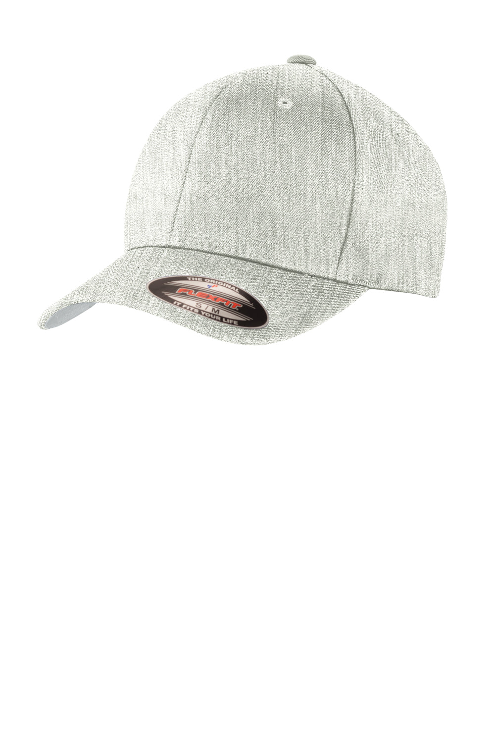 Port Authority C928 Flexfit Wool Blend Hat Heather Light Grey Front