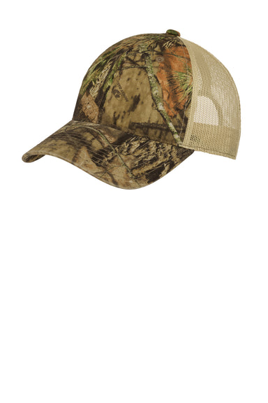 Port Authority C929 Mens Camouflage Mesh Back Hat Mossy Oak Break Up Country/Tan Front