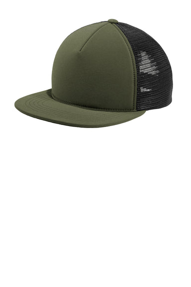 Port Authority C937 Foam Outdoor Felxfit Adjustable Hat Army Green/Black Front
