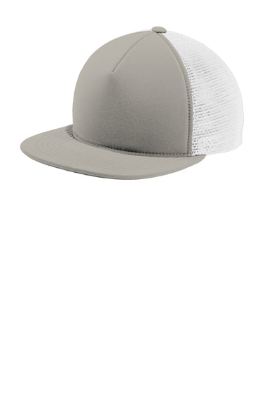 Port Authority C937 Foam Outdoor Felxfit Adjustable Hat Silver Grey/White Front