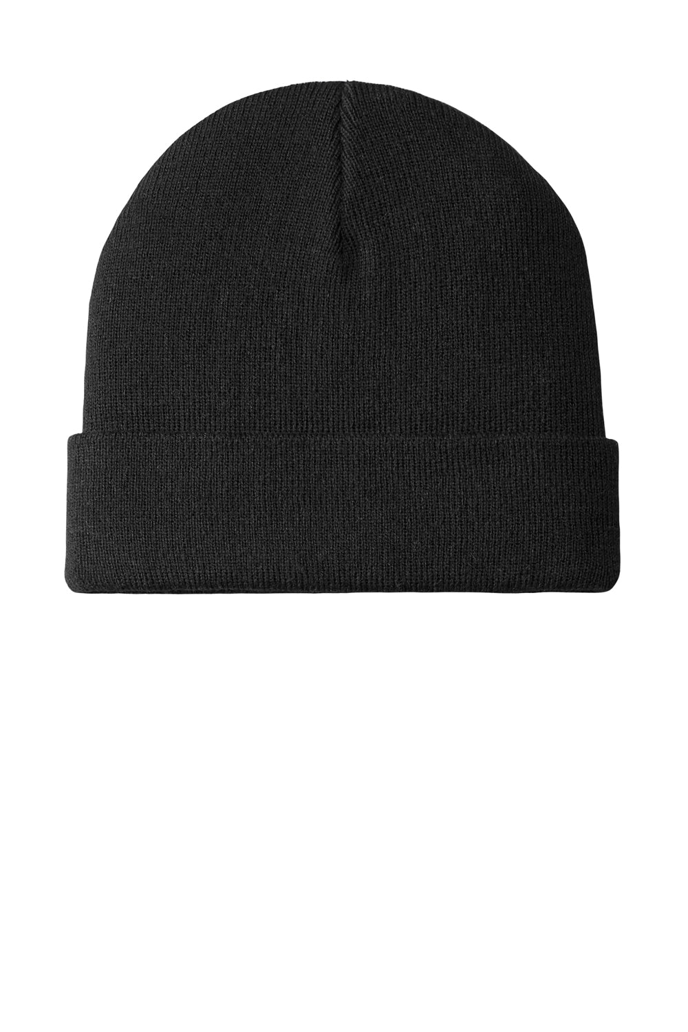Port Authority C939 Knit Cuff Beanie Black Front