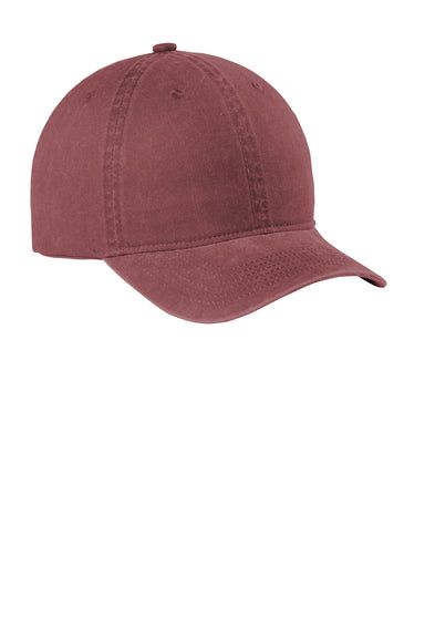 Port Authority C942 Beach Wash Hat Red Rock Front