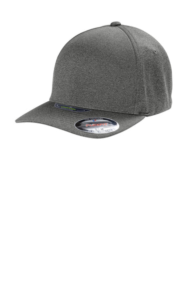 Port Authority C946 Melange Unipanel Flexfit Hat Dark Grey Front