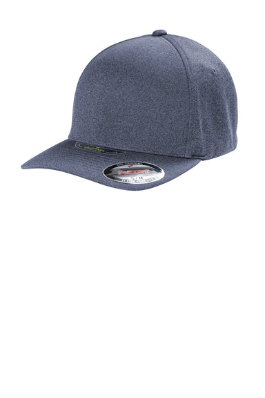 Port Authority C946 Melange Unipanel Flexfit Hat Navy Blue Front