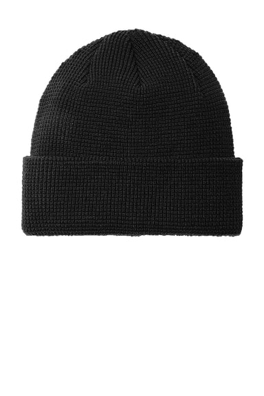 Port Authority C955 Mens Thermal Knit Cuffed Beanie Deep Black Front