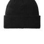 Port Authority Mens Thermal Knit Cuffed Beanie - Deep Black