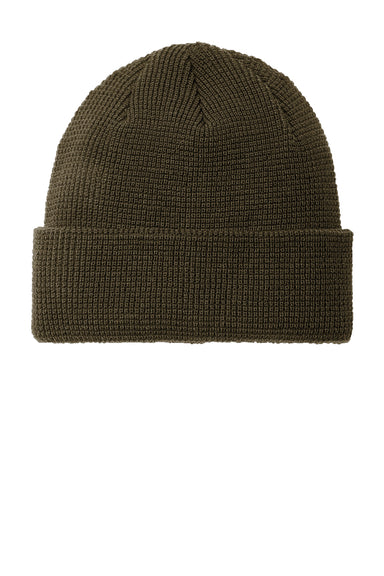 Port Authority C955 Mens Thermal Knit Cuffed Beanie Olive Green Front