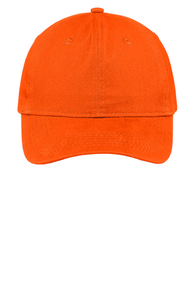 Port & Company CP77 Brushed Twill Low Profile Hat Orange Front