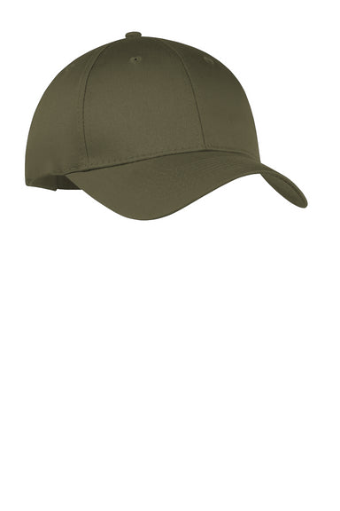 Port & Company CP80 Twill Adjustable Hat Olive Drab Green Front