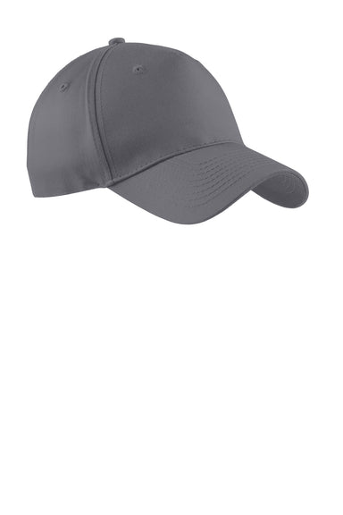 Port & Company Mens Twill Adjustable Hat Charcoal Grey Front