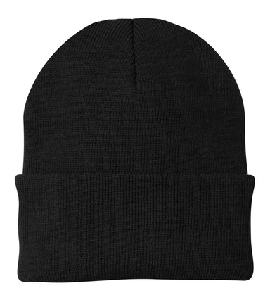 Port & Company CP90 Knit Beanie Black Front