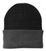 Port & Company CP90 Knit Beanie Black/Athletic Oxford Grey Front