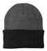 Port & Company CP90 Knit Beanie Athletic Oxford Grey/Black Front