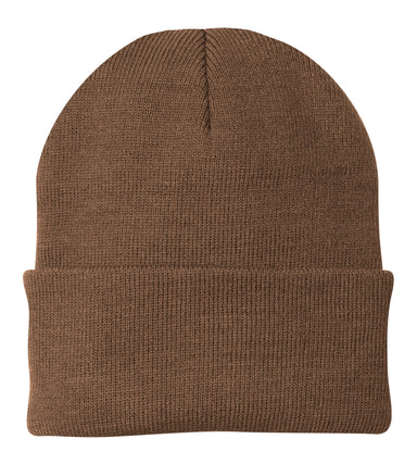 Port & Company CP90 Knit Beanie Brown Front