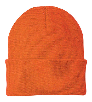 Port & Company CP90 Knit Beanie Neon Orange Front