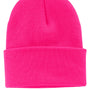 Port & Company Mens Knit Beanie - Neon Pink Glo