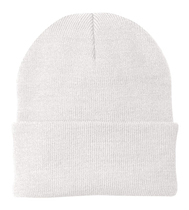 Port & Company CP90 Knit Beanie White Front