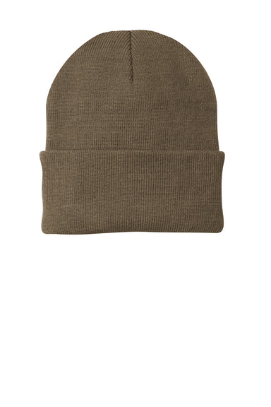 Port & Company CP90 Knit Beanie Woodland Brown  Front