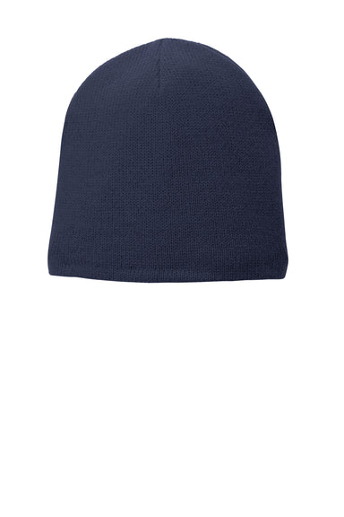 Port & Company CP91L Fleece Lined Beanie Navy Blue Front
