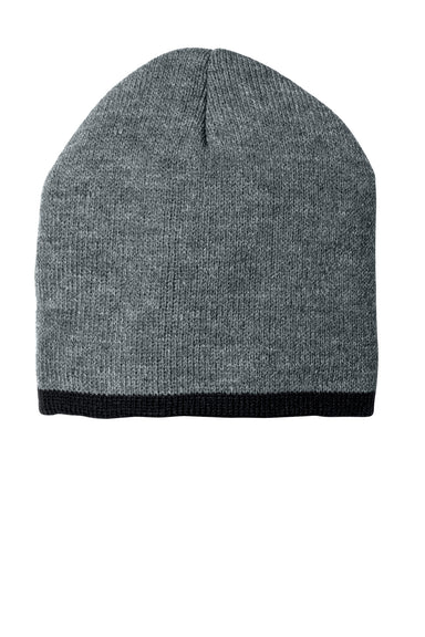 Port & Company CP91 Beanie Athletic Oxford Grey/Black Front