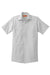 Red Kap CS20/CS20LONG Mens Industrial Moisture Wicking Short Sleeve Button Down Shirt w/ Double Pockets Grey/White Flat Front