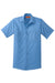 Red Kap CS20/CS20LONG Mens Industrial Moisture Wicking Short Sleeve Button Down Shirt w/ Double Pockets Petrol Blue/Navy Blue Flat Front