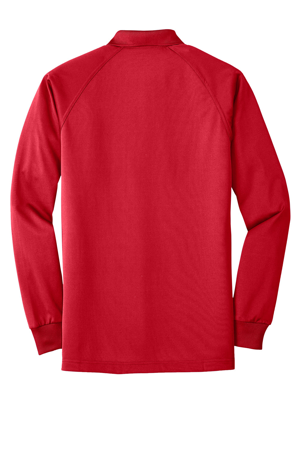CornerStone Mens Select Tactical Moisture Wicking Long Sleeve Polo Shirt Red Flat Back