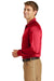 CornerStone Mens Select Tactical Moisture Wicking Long Sleeve Polo Shirt Red Side