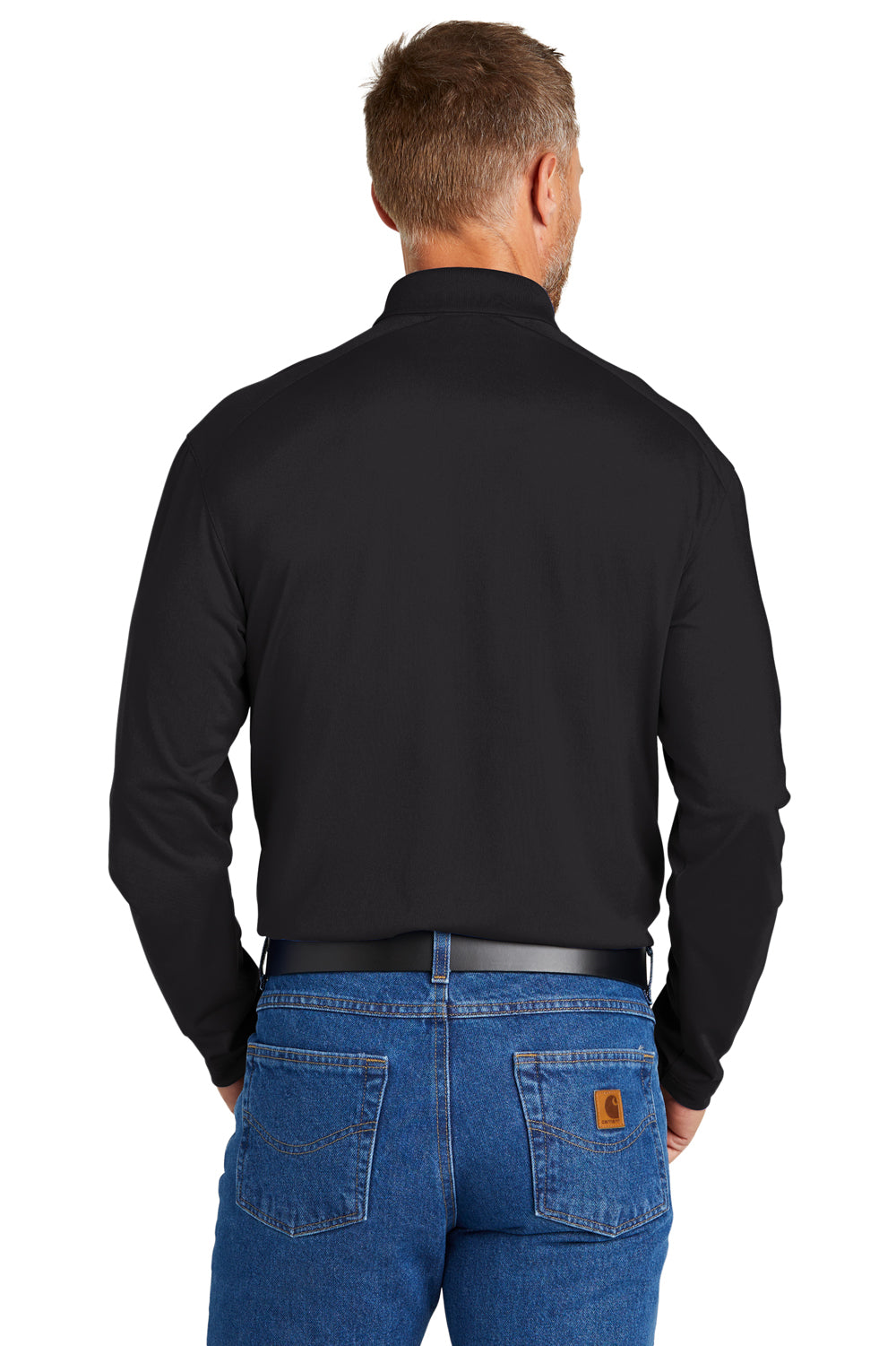 CornerStone CS418LS Select Long Sleeve Polo Shirt Black Back