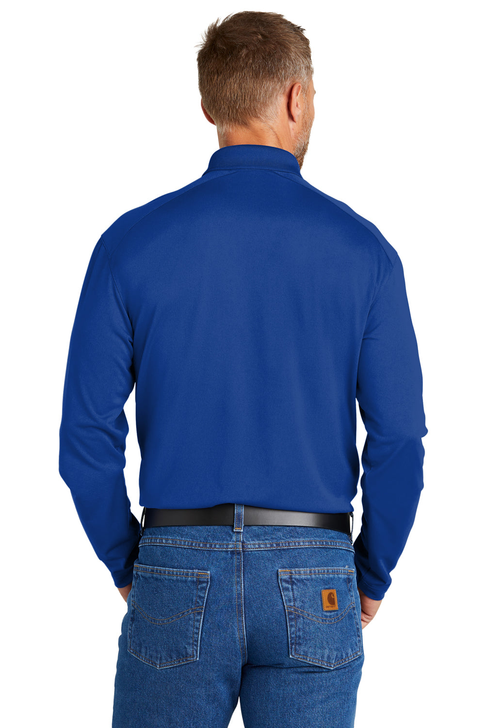 CornerStone CS418LS Select Long Sleeve Polo Shirt Royal Blue Back