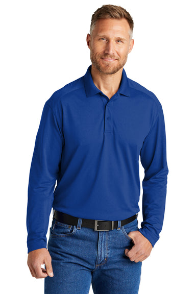 CornerStone CS418LS Select Long Sleeve Polo Shirt Royal Blue Front