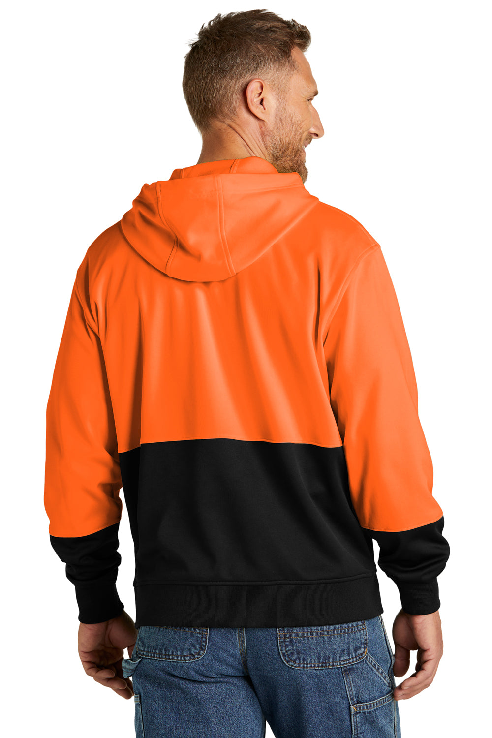 CornerStone CSF01 Enhanced Visibility Fleece Hooded Sweatshirt Hoodie Safety Orange Back