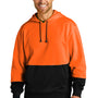 CornerStone Mens Enhanced Visibility Moisture Wicking Fleece Hooded Sweatshirt Hoodie - Safety Orange